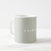 モダン・セージグリーンの名入れマグカップ コーヒーマグカップ (正面左)