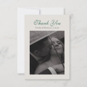 モダン・セージグリーン結婚式フォト サンキューカード (正面)