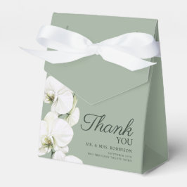 モダン・セージグリーン・ウェディング+ホワイト・コチョウラン | フェイバーボックス