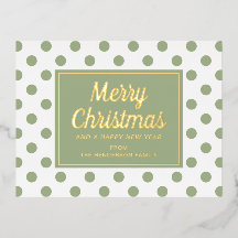 モダン・セージグリーン・ドット柄 クリスマス ゴールド