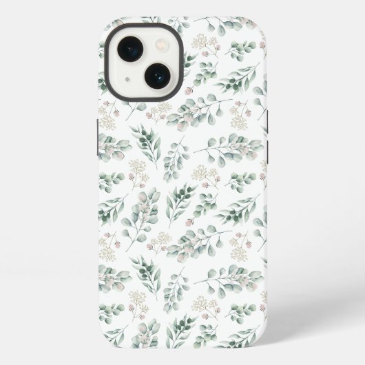 モダン・セージグリーン・ユーカリ iPhoneケース (裏面)