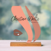 モダン ソフト ピーチ アンド アーシー メイクアップ アーティスト QR アクリルサイン (ニュートラル)