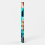 モダン・タイダイ ブルーオレンジ 名前入り Case-Mate iPhoneケース (裏面/右)