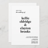 モダン タイプの結婚式招待状 招待状 (正面/裏面)