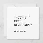 モダン タイプライター挙式 ウェディング レセプション 招待状 (正面)