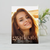 モダン タイプ フォト 卒業 foil 発表 箔招待状 (立ち正面)