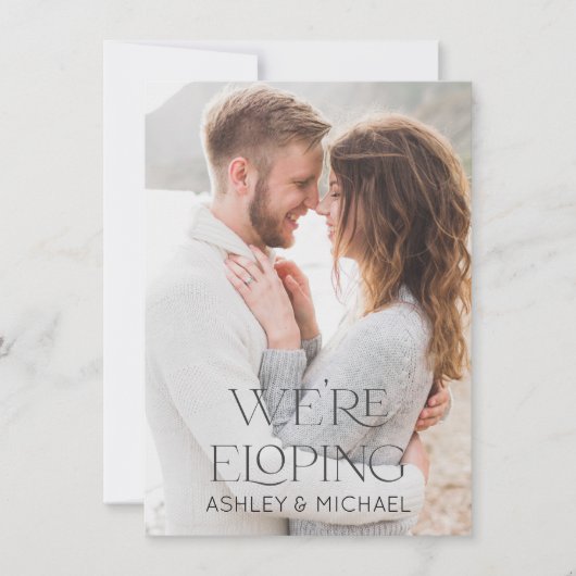 モダン タイプ 私たちふたりだけで 2 フォト レセプション 招待状 (正面)