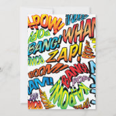 モダン タイポグラフィック ファン コミックブック ウェディング 招待状 (裏面)