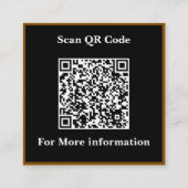 モダン・タイポグラフィーロゴの会社のQRコードミニマリスト スクエア名刺 (裏面)