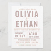 モダン・タイポグラフィー・ウェディング・インビテーション カード (正面)
