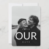 モダン タイポグラフィー ウェディング セーブ ザ デート フォト 招待状 (正面)