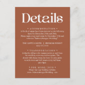 モダン タイポグラフィー テラコッタ ウェディング ディテール エンクロージャーカード (正面)