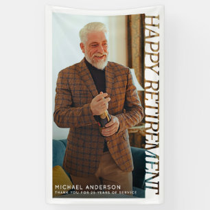 モダン・タイポグラフィー ハッピー・リタイアメント・パーティー 写真 横断幕