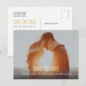 モダン タイポグラフィー フォト シンプル セーブ・ザ・デート インビテーションポストカード (正面/裏面)