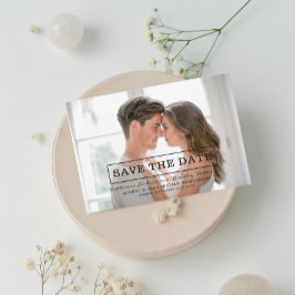 モダン タイポグラフィー フォト セーブ ザ デート | ブラック セーブザデート