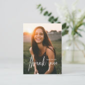 モダン タイポグラフィー フォト 卒業 ありがとうございます ポストカード (スタンド正面)