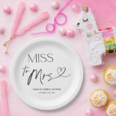 モダン タイポグラフィー ブライダル シャワー ペーパー プレート (パーティー)