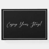 モダン タイポグラフィー ブラック & ホワイト ゲストブック (裏面)