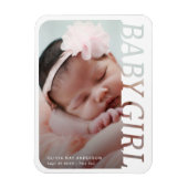 モダン タイポグラフィー ベビーガール ありがとう 2枚の写真 マグネット (縦)