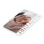 モダン タイポグラフィー ベビーガール ありがとう 2枚の写真 マグネット (左側)