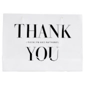 モダン タイポグラフィー ボールド サンクス ギフト バッグ ラージペーパーバッグ (裏面)