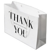 モダン タイポグラフィー ボールド サンクス ギフト バッグ ラージペーパーバッグ (裏面アングル)
