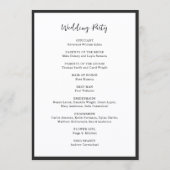 モダン・タイポグラフィー・ミニマリスト結婚式 プログラム (裏面)
