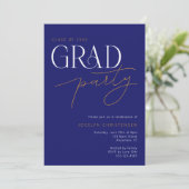 モダン タイポグラフィー ミニマル 卒業パーティー 招待状 (スタンド正面)