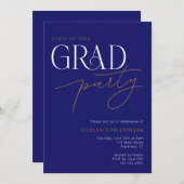 モダン タイポグラフィー ミニマル 卒業パーティー 招待状 (正面/裏面)