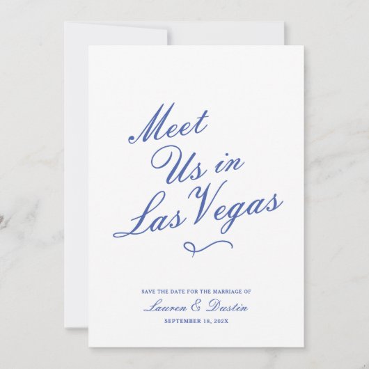 モダン タイポグラフィー ミート アス | ウェディング セーブ ザ デート 招待状 (正面)