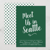 モダン タイポグラフィー ミート アス | ウェディング セーブ ザ デート 招待状 (正面/裏面)