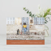 モダン タイポグラフィー 卒業写真 発表 招待状 (スタンド正面)