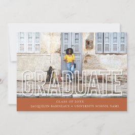 モダン タイポグラフィー 卒業写真 発表 招待状