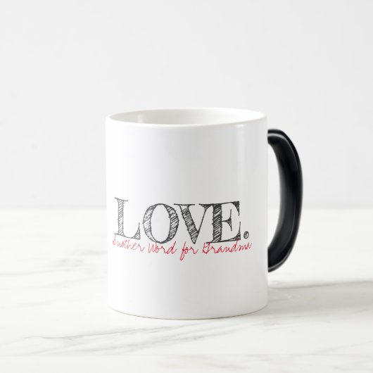 モダン タイポグラフィー 愛する祖母へのもう一つの呼び方 モーフィングマグカップ (正面右)