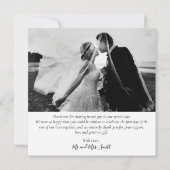 モダン タイポグラフィー 結婚式 フォト サンクス カード (裏面)