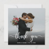 モダン タイポグラフィー 結婚式 フォト サンクス カード (正面)
