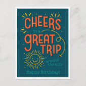 モダン タイポグラフィー 誕生日 ポストカード (正面)