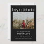 モダン タイポグラフィー 2 フォト 卒業 招待状 (裏面)