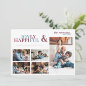 モダン タイポグラフィー 5 フォト コラージュ 家族 シーズンカード (スタンド正面)