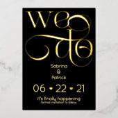 モダン・タイポグラフィーWE DO Save the Date 箔招待状 (正面)