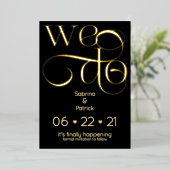 モダン・タイポグラフィーWE DO Save the Date 箔招待状 (立ち正面)