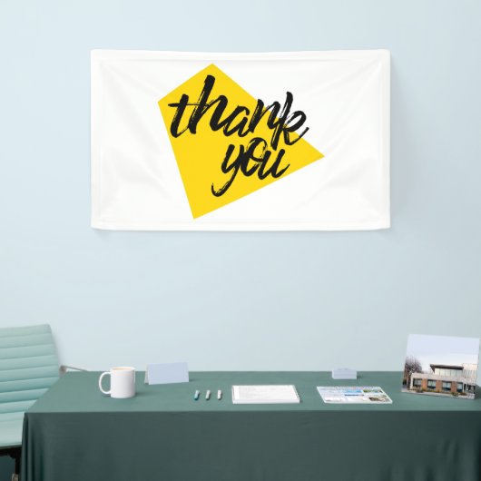 モダン、タイポグラフィ鮮やかデザインありがとう 横断幕 (トレードショー)