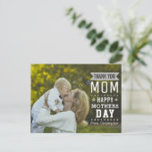 モダン タイポグラフィ オーバーレイ 母の日 フォト ポストカード (スタンド正面)
