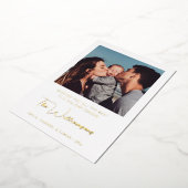 モダン タイポグラフィ カスタム グリーティング フォト ゴールド 箔シーズンカード (回転した状態)