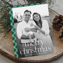 モダン・タイポグラフィ メリークリスマス グリーン写真 シーズンカード