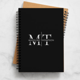 モダン タイポグラフィ モノグラム ブラック ノートブック