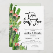 モダン タコ アバウト ラブ カップルシャワー 招待状 (正面/裏面)