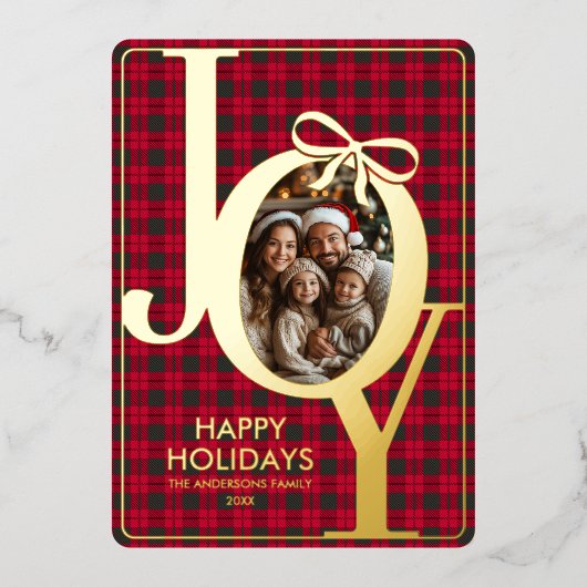 モダン タートルン プライド クリスマス レッド グリーン 箔シーズンカード (正面)