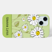 モダン ダイジー フラワー モノグラム Case-Mate iPhoneケース (裏面 (横))