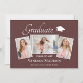 モダン |ダスティエレガントバラ3写真卒業 案内状 (正面)